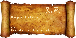 Kajdi Patrik névjegykártya